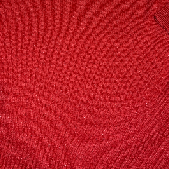 Sparkly glitter red long sleeve basic sweater Apt 9. size small - Picture 3 of 4